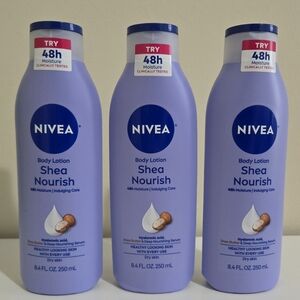 Nivea Shea Nourish Body Lotion Bundle (3 Bottles, 8.4 fl oz Ea)